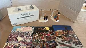 lot 1105 image: Department 56 Snow Village Snow Carnival Ice Sculptures Set of 2 with Greenbook Guides