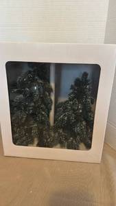 lot 1106 image: Department 56 Village Green Spruce Trees Set of 2