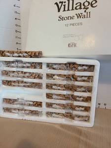lot 1114 image: Department 56 Village Stone Wall 12 Pieces Set #52629