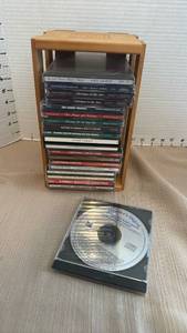 lot 1164 image: Christmas Music CD Collection with Wooden Rack
