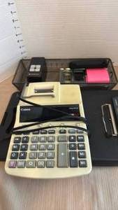 lot 1173 image: Adding machine, clip board and more