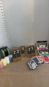 lot 1185 image: Mixed Lot Novelty Figural Pens, Bicycle Playing Cards Sets, and more