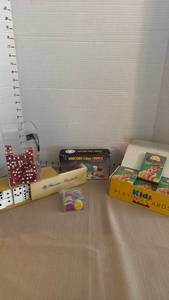 lot 1187 image: Game Night Bundle - Dominoes, Dice, Poker Chips & Lion King Playing Cards