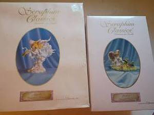 lot 1304 image: Seraphim Classics Heaven on Earth Figurines.  Angela, Heavens Praise.   Jessica, Grateful Heart.