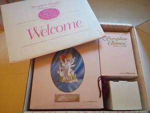 lot 1321 image: Seraphim Classics Heaven on Earth Figurines Welcome Package.  Claire, Angel Friend, Ornament and More