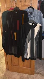 lot 1364 image: Mens Sweater & Shirt Lot - Pronto Uomo, Cotton Traders, Denim & More XL