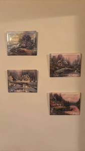 lot 1402 image: Thomas Kinkade Seasons of Reflection Bradford Exchange Collector Plates Set of 4