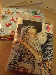 lot 2145 image: Fabric and Fat Quarters.  Santa and Snowman