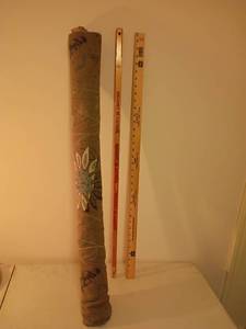 lot 2165 image: Roll of Fabric and 2 Yard Sticks