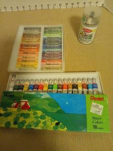 lot 2178 image: Water colors, oil pastels, short cuts craft enamel
