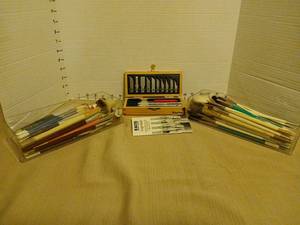 lot 2180 image: Paint brushes, x-acto cutting tools