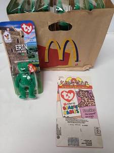 lot 3335 image: McDonalds Ty Teenie Beanie Babies Erin The Bear Happy Meal Toy Set