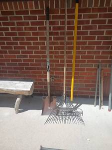 lot 3400 image: Rakes and a Shovel.
