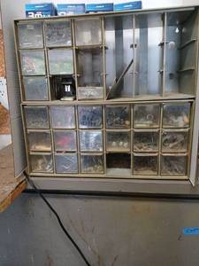 lot 3456 image: Multi-Drawer Parts Organizer Cabinet with Hardware