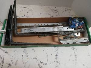 lot 3457 image: Mixed Hardware Brackets and Fasteners Lot