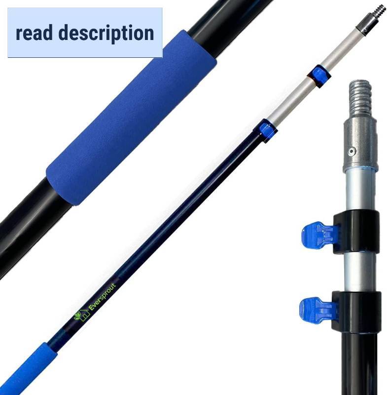 lot 471455 image: EVERSPROUT Pro Pole, 5-to-12 Foot Heavy Duty Extension Pole (3-Stage), Lightweight Anodized Aluminum, Telescoping Pole - Fits Standard ACME Threaded Adaptor for Cleaning, Squeegee, Bulb Change & More