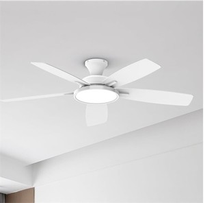 lot 152078 image: 52 inch Ceiling Fans with Lights and Remote, Low Profile Ceiling Fan with Light,