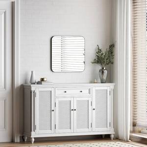 lot 131400 image: 18x18 Inch Black Tempered Glass Square Mirror,Bathroom Mirror for Wall,Metal Decor Frame Anti-Rust Matte Vanity Mirror (HorizontalVertical)