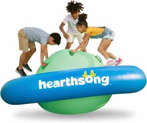 lot 231512 image: Retails for $145 Hearthsong 8-Foot Inflatable Dome Rocker with 6 Handles - Childrens Fun Play Equipment Blow Up Giant Bouncer Backyard Toy for Outdoor Game Activities for Boys & Girls Ages 5 (Max Weight 250 lbs)