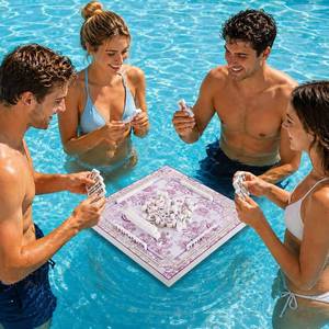 lot 231530 image: 19x19 Inches Mahjong Floating Game Table for Pool Adults Pool Games Tray for Mahjong Card Games Dominoes Poker Floater Tables for Indoor Outdoor Swimming Pool Hot Tub Lake(Pink)