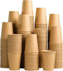 lot 331205 image: Lamosi Approx. 500 Pack 8 oz Kraft Paper Cups, Brown Disposable Paper Coffee Cups, Unbleached Cups for HotCold Beverage Party Home Office