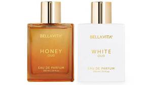 lot 331212 image: BellaVita Luxury Perfume Duo Honey Oud Eau de Parfum (0.68 fl. oz.)  White Oud Eau de Parfum (0.68 fl. oz.)  Long-Lasting, Vegan &amp Cruelty-Free Fragrances for Every Occasion