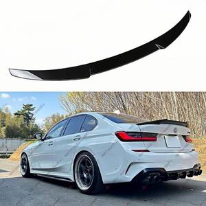 lot 331214 image: Rear Spoiler Compatible with 2019-2026 BMW G20 3 Series & G80 M3, M4-Style Duckbill Fits for 19-26 330i 330e 340i M3 M340i Sedan, Trunk Exterior High Kick Tail Deck Lid Wing Lip (Glossy Black)