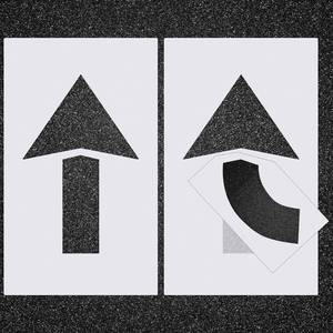 lot 331220 image: Feifeiya 2 Pcs Parking Lot Arrow Stencil 60 x 36 Pavement Stencils Set Foldable Straight & Turn Combo Arrow Kit for Parking Lot and Pavement Lines