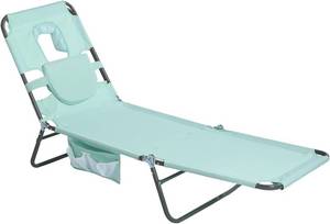lot 331223 image: SUNNYFEEL Beach Lounge Chair, Reclining Beach Chairs Lay Flat, Sun Face Down Tanning Chair, Folding Camping Chairs Portable Camp Cot with Backpack Straps for OutdoorPicnicLawn