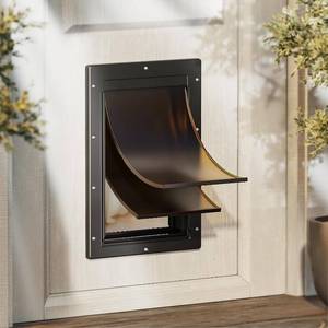 lot 331237 image: Never Rust Plastic Dog Door, Doggy Doggie Door, Cat Door for Easy Install in Interior and Exterior Doors or Wall, Double Magnetic Flaps, Closing Panel, Pet Door for Pets Up to 45lb (Medium)