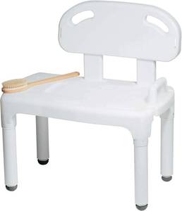lot 331238 image: Carex Universal Tub Transfer Bench, Bath Seat with Backrest, Shower Chair for Elderly and Disabled, Transfer Bench & Shower Seat for Bathtub with Adjustable Legs, Converts to Right or Left Hand Entry