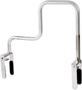 lot 431363 image: DMI Chrome Plated Adjustable Grab Bars for Bathtub and Showers for Seniors, Rust-Resistant Safety Rail with Textured Non-Slip Handle, 250 lb Capacity, Brackets Fit 3.3 - 5.8 Tub Walls