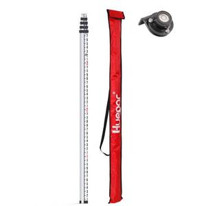 lot 431388 image: Huepar 16 - Foot Aluminium Grade Rod -8ths 5 Sections Telescopic with Bubble Level - Waterproof Soft Carrying Bag Included GR5