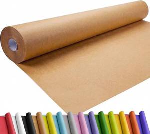 lot 431390 image: SMART&CASUAL 36 x 1,500 (125) Brown Kraft Craft Paper Roll for Gift Wrapping Bulletin Board Bouquet Flower Kids Art Packing Parcel Table Covering 70GSM 50LB (Brown, 36 x 125)