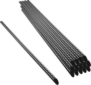 lot 431393 image: NHZ 15 Ground Rebar Stakes (16pcs) Heavy Duty Hook Ground Anchors, Steel Plant Support Garden Stake with Chisel Point end, Hammer Through Hard Soil for Camping Tent - Black Powder Coated (16)
