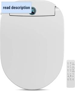 lot 131376 image: Retails for $170 TOTTE Auto OpenClose Lid Bidet Toilet Seat Round, Smart Toilet Seat with Instant Warm Water Heated Bidet Seat & Warm Air Dryer, Multiple Wash Methods, Remote Control, ECO Mode