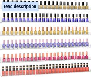 lot 331231 image: Sezanrpt 32 Inches Acrylic Nail Polish Rack Shelf for Wall, Clear Nail Polish Organizer Wall Mounted for 192 Bottles, 6 Pack