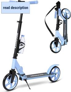 lot 431358 image: Foldable Kick Scooter for Kids Ages 6-12, Teens & Adults. Non-Electric Scooter with Big Wheels, Adjustable Height, Rear Foot Brake. Lightweight Design for Daily Commute & Outdoor Riding