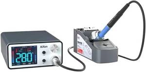 lot 142196 image: Retails for $136 AiXun T3A 200W Temperature Controlled Quick Soldering Station with T245 Handle (3 Tips)
