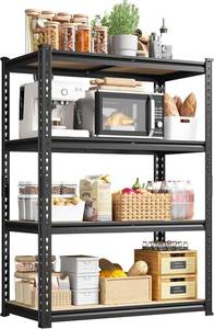 lot 142197 image: DurayLoly 4-Tier Storage Shelves, 1604LBS Adjustable Pantry Shelves, Metal Shelving Unit for Kitchen, Pantry, Closet, Laundry, Garage, 54 x 39 x 17 H