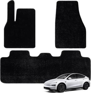 lot 142218 image: Retails for $110 Floor Mats Fits for 2025 2026 Tesla Model Y Juniper, 3PCS 0.6 Thick Waterproof Anti-Slip Car Accessories, Sparkles Luxury Plush Odorless Floor Mats for 5-Seater, Noise-Reducin