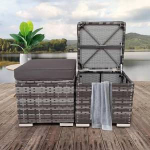 lot 342107 image: Deluxe Patio Furniture Set with Hidden Storage and Customizable Configuration - Outdoor Ready and Easy Assembly