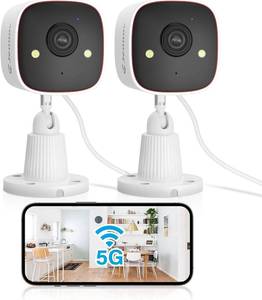 lot 342111 image: Jennov 2K WiFi Security Camera IndoorOutdoor, Plug-in Home Surveillance Cam with Color Night Vision, Human Motion Detection, 2-Way Audio, IP66 Waterproof, Baby & Pet Monitor, 5G2.4G