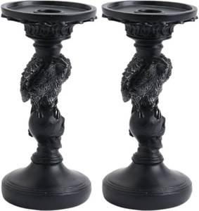 lot 342116 image: Halloween Crow Candle Holder 4pcs Resin Crow Candlestick Holders Set Decorative Candle Holders Tealight Holders Haunted House Party Decor