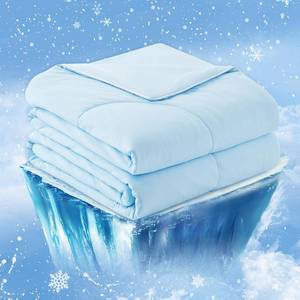 lot 342128 image: Cozy Bliss Cooling Comforter King Size, Cooling Blankets for Hot Sleepers and Night Sweats, Sky Blue Summer Comforter for King Size Bed, Breathable Soft Lightweight Silk Smooth