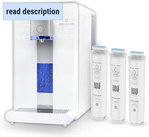 lot 342124 image: Retails for $600 M1 Reverse Osmosis Countertop Water Purifier, Removes 99% of PFAS, Lead and Other Chemicals, Professional Grade 5-Stage RO Filtration for Tap Water, 3-second Hot or Cool, No Installation
