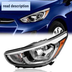 lot 342134 image: TODO Headlight Assembly Compatible with Hyundai Accent 2015-2017, Headlights Replacement for 92101-1R710 921011R710 HY2502192, Left Driver Side