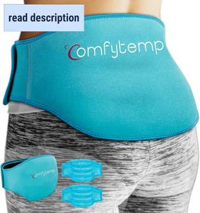 lot 342158 image: Comfytemp Ice Pack for Back Pain Relief, 2 Pcs, Sciatica Ease Brace, Reusable Gel Lower Back Ice Wrap for Injuries, Hot Cold Compress for Lower Lumbar, Waist, Men Women After Surgery (Blue)