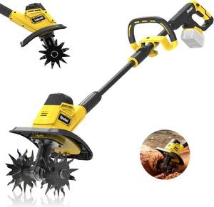lot 152119 image: Cordless Garden Tiller Cultivator Compatible with Dewalt 20V MAX Battery, 360 RPM Electric Rototiller, 48 Steel Tines, 9.0 Tilling Width, 6.6 Depth, Rotary Tiller for LawnGardeningSoil(Tool Only)