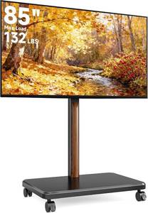 lot 152123 image: Pegzone TV Rolling Cart for 32-85 Inch LCD LED OLED Screen up to 132 Lbs, Adjustable Mobile TV Stand for Bedroom Living Room, Swivel TV Mount with Wheels, Max VESA 600  400mm, Black